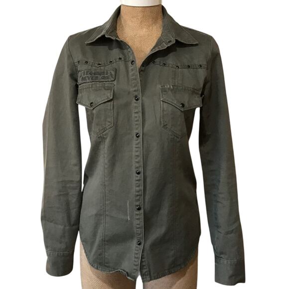 Metal Mulisha Legends Never Die Military Inspired Women's Jacket XS Snap Front - Picture 1 of 9